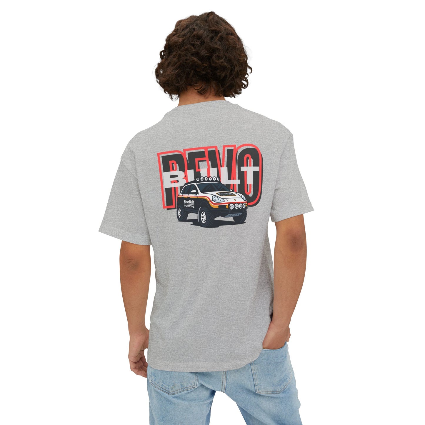 Retro-Inspired Oversized Boxy Tee | REVOBUILT 955 TAN/GREY