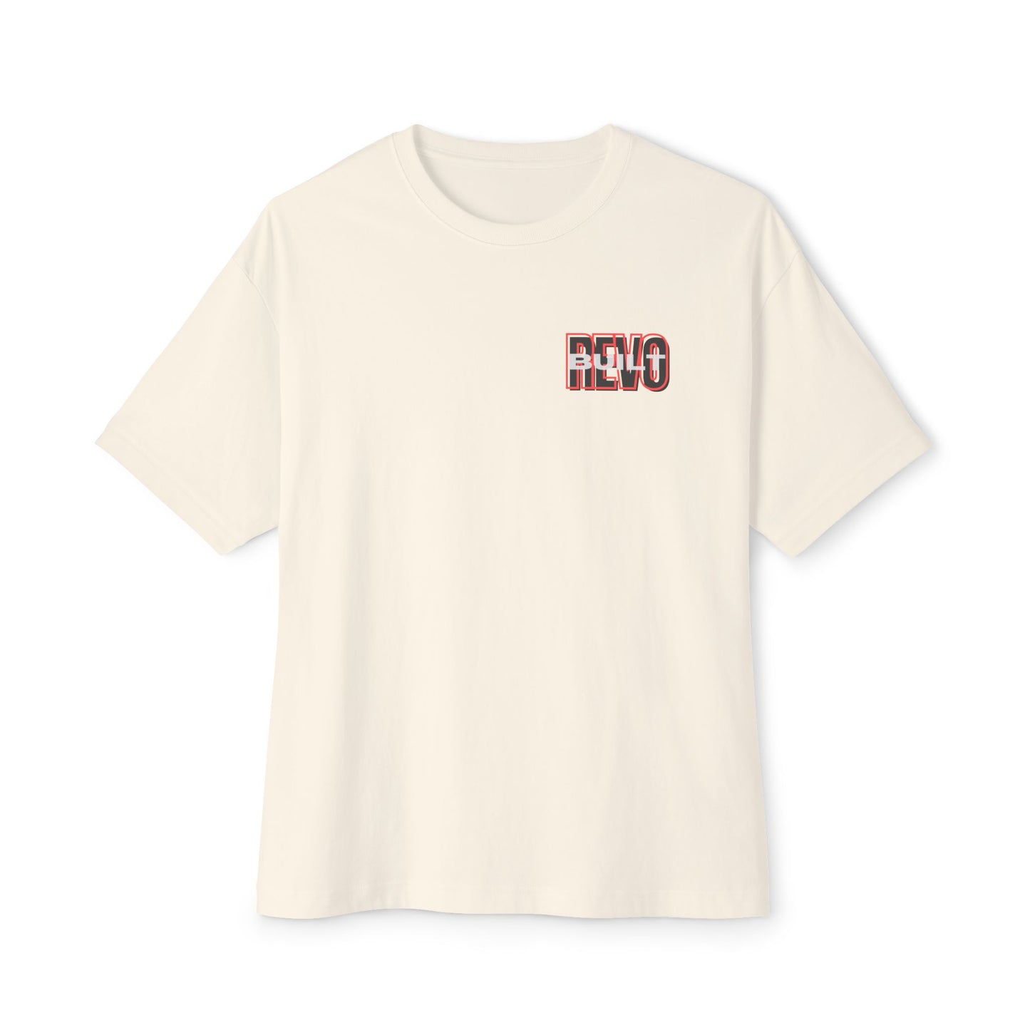 Retro-Inspired Oversized Boxy Tee | REVOBUILT 955 TAN/GREY
