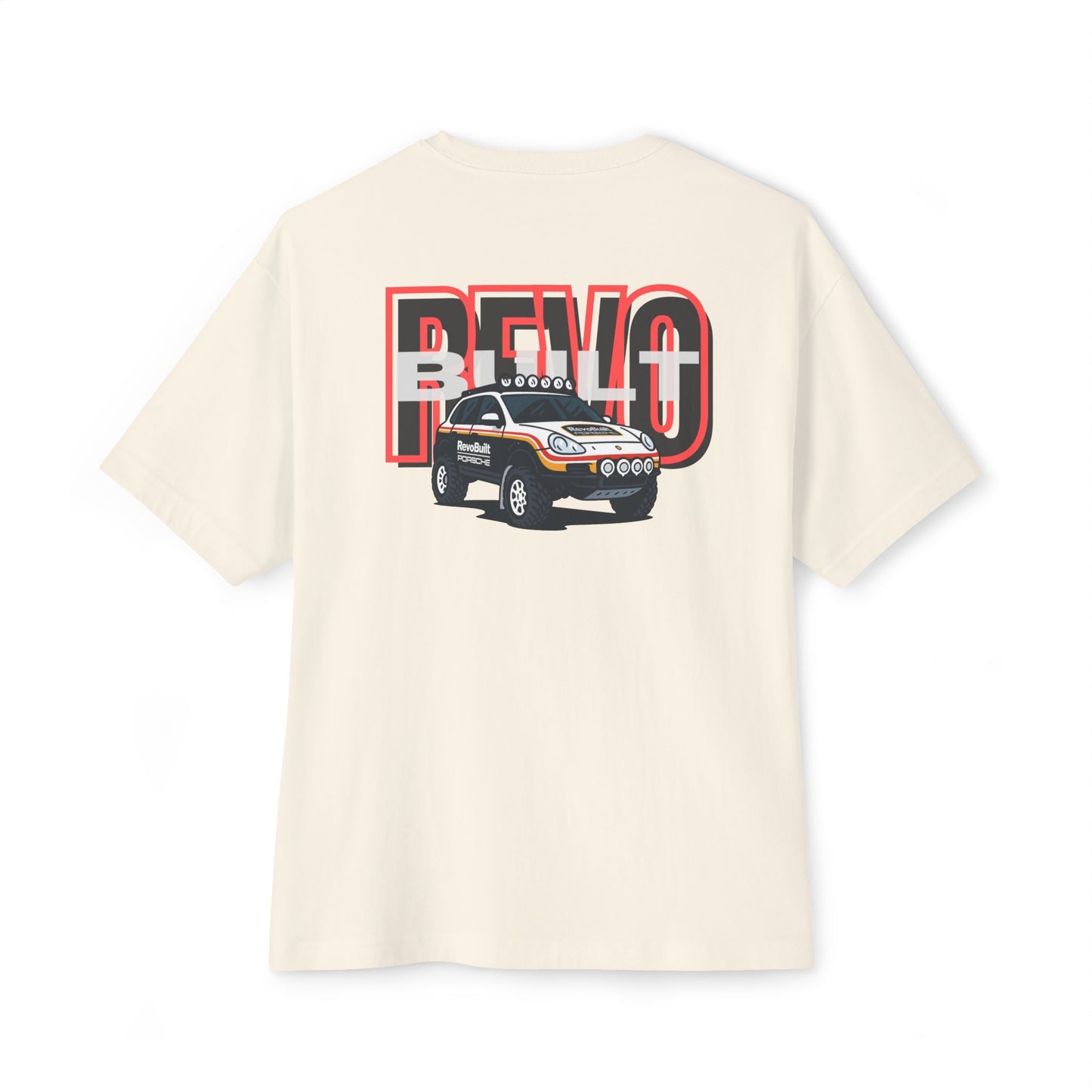 Retro-Inspired Oversized Boxy Tee | REVOBUILT 955 TAN/GREY